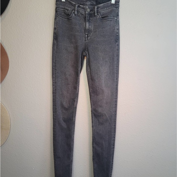 ALL SAINTS GRACE SKINNY SHAPING FIT WOMEN'S JEANS WASHED BLACK SIZE 26 - Picture 16 of 16